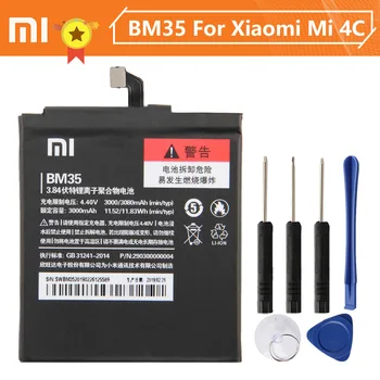 Xiao Xiaomi Mi BM35 Telefono Baterija Xiao mi 4C Mi4c 3080mAh BM35 Originalaus Akumuliatoriaus + Įrankis