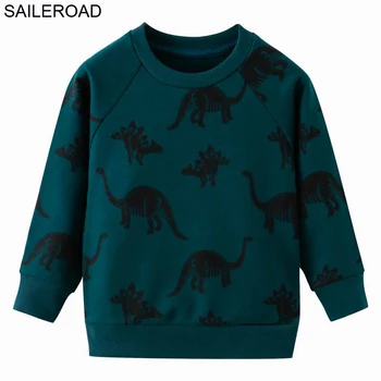 SAILEROAD Rudenį Vaikai Palaidinės Dinozaurų Bamblys Vaikas Baby Girl Berniuko Drabužius ilgomis Rankovėmis Animacinių filmų Atspausdintas T-shirt Viršūnės