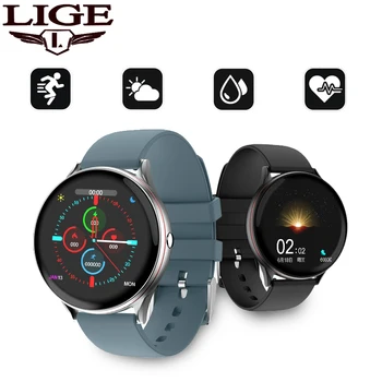 LIGE IP67 atsparus Vandeniui Smart Watch Kraujo Spaudimą, Širdies ritmą Daugiafunkcinis Visiškai Jutiklinis Ekranas Moterų Smart Watch 