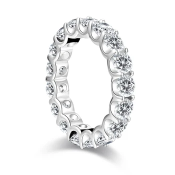 ANZIW 925 Sterlingas Sidabro Turas Supjaustyti Visą Amžinybės Žiedas Moterims Sona Imituoti Deimantų Vestuvinis Vestuvių Juostoje Žiedas
