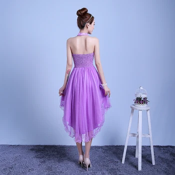 ZX-D48ZS#2019 naujas vasaros trumpą ilgai, kol po shortparagraph nuotaka bridesmaid dresses vestuvinės suknelės moterų taurę, Raudona, violetinė