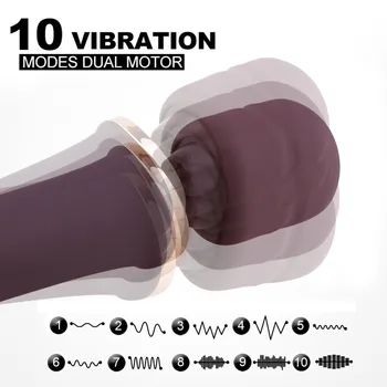 10 Greičio Magija AV Lazdelė, USB Įkrovimo Lesbiečių Clit Vibratorius Sekso Žaislas Moterims Vibratorius Silikono Body Massager