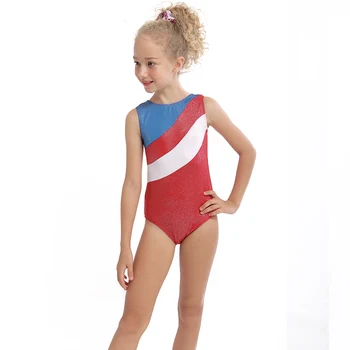 2-13Y Bamblys Mergaitės Gimnastika Dancewear Kostiumo Rankovių Gilding Šokių Leotard Profesinė Praktika