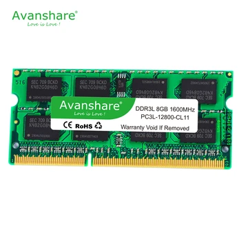 Avanshare 2gb, 4gb 8gb DDR3 1 600mhz 1333mhz SO-DIMM DDR3L Atminties Ram Memoria 1,5 V 1.35 V Nešiojamas, Nešiojamasis Kompiuteris