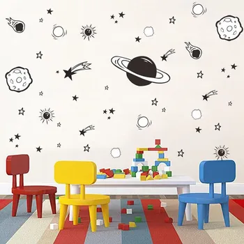 Tofok Kosmoso Skm Žvaigždes Namo Sienos Lipdukas Animacinių filmų Meteorolite Vaikų Kambaryje Sofa-lova, TV Fono Lipdukai 