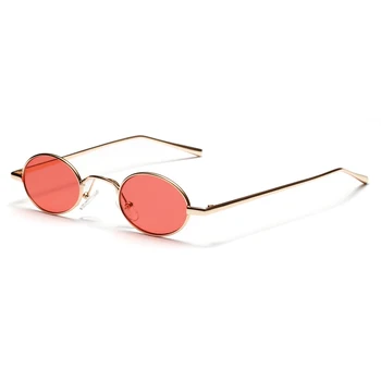 Kachawoo mažas ovalo formos retro akiniai nuo saulės vyrams 2018 m. vasaros metalinis rėmas raudona geltona derliaus saulės akiniai moterims turas uv400
