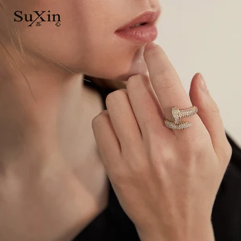 SuXin 2020 naujas mados nagų retro punk hip-hop cirkonis žiedas moterų piršto žiedą, papuošalai, dovana draugei
