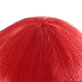 L-paštu perukas Naujas Žaidimas Bowsette Cosplay Perukai Banga Raudoni plaukai surišti į uodegą Karščiui Atsparių Sintetinių Plaukų Helovyno Cosplay Perukas