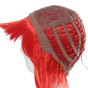 L-paštu perukas Naujas Žaidimas Bowsette Cosplay Perukai Banga Raudoni plaukai surišti į uodegą Karščiui Atsparių Sintetinių Plaukų Helovyno Cosplay Perukas