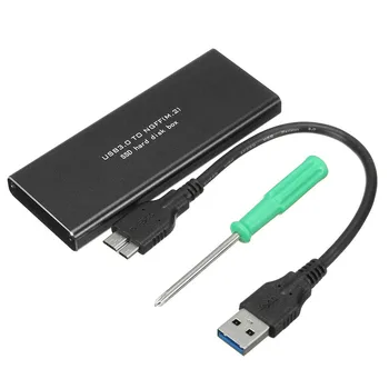 Aliuminio USB 3.0 NGFF M. 2 B Klavišą SSD Kietąjį Diską Atveju Išorinės Talpyklos SSD Talpyklos Nešiojamų Dėžutę