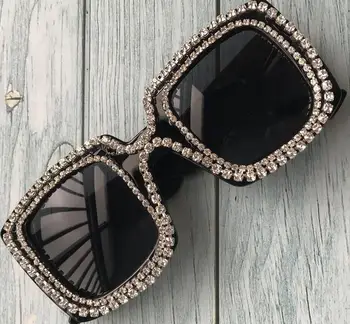 2019 naujas ovalo formos deimantų retro mados Europoje ir Amerikoje ponios asmenybės UV400 akiniai nuo saulės