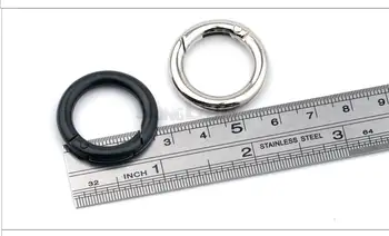 20 vnt. /daug ŽIEDAS-003 19mm 0.75 lengvojo lydinio atidaryti žiedai pavasario sagtis paketų prižiūrėtojų raktinę lauko laipiojimui, žiedai, raktų pakabukas sidabro, matinės juodos