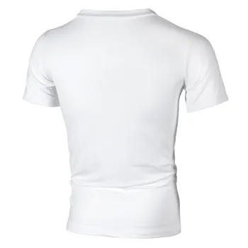 2019 Naujas Vyrų Fitneso Salėse marškinėliai Vyras seksualus tvarstis tuščiaviduriai iš Balti trumpomis Rankovėmis Marškinėliai Vyrams Sexy V Kaklo Marškinėlius Viršūnes M-3XL