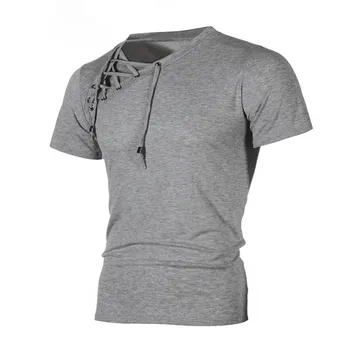 2019 Naujas Vyrų Fitneso Salėse marškinėliai Vyras seksualus tvarstis tuščiaviduriai iš Balti trumpomis Rankovėmis Marškinėliai Vyrams Sexy V Kaklo Marškinėlius Viršūnes M-3XL