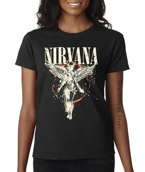Nirvana Gimdoje Albumą T-Shirt Mens Roko Muzikos Mens Tee Black Live Nation Nwt