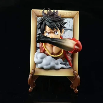 Anime One Piece Monkey D. Luffy Portgas D Ace Sabo Veiksmų Skaičius, Foto Rėmelis PVC 12cm Kolekcijos Modelis Lėlės, Žaislai Berniukas Dovanos