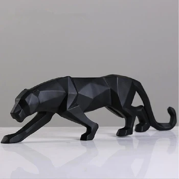 Leopard Dervos Amatų Papuošalai Namų Black Panther Skulptūros, Geometriniai Statula Laukinės Gamtos Meno Dekoro Dovana Origami Abstrakčiai Apdaila
