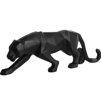 Leopard Dervos Amatų Papuošalai Namų Black Panther Skulptūros, Geometriniai Statula Laukinės Gamtos Meno Dekoro Dovana Origami Abstrakčiai Apdaila