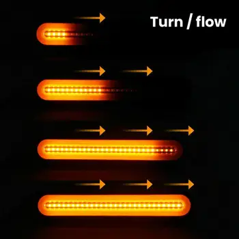 2vnt Vandeniui LED Priekabos Sunkvežimių Stabdžių Šviesos 3 1. Neoninės Halo Žiedo Uodega Stabdžių Sustabdyti savo Ruožtu Šviesos Eilės Teka signalinė Lempa