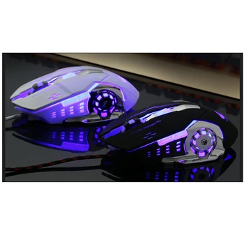 M. uruoi Laidinio Žaidimų Pelės Mygtuką 6 4000 DPI LED Optinė USB Kompiuterio Pelę, Spustelėkite Gamer Pelė Pelės Žaidimas Silent Mause PC