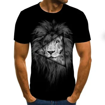 Vasaros 2020 naujas 3D atspausdintas T-shirt gyvūnų spausdinti vyriški T-shirt spausdinti laisvalaikio T-shirt O-kaklo hip-hop trumpomis rankovėmis dydis 110-6XL