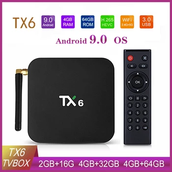 TX6 Android 9.0 Allwinner H6 TV Box 4GB 32GB 5.8 G Wifi Quad Core USD3.0 BT4.2 4K Set Top Box-media Player
