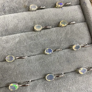 TBJ ,Paprastas opal auskarai gamtos etiopija opal užsegimas auskarai ovalo supjaustyti 7*9 mm 3ct 925 sterlingas sidabro bauda papuošalai moterims, dovana
