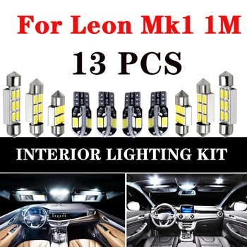 Balta Canbus Klaidų LED lemputę interjero dome patalpų žemėlapis šviesos Komplektas Seat Leon 1 2 3 Mk1 Mk2 Mk3 1M 1P 5F (1999-2018)