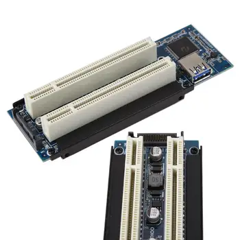 PCI-E Express X1 Dual PCI Riser Pratęsti Adapterio plokštę su 1M USB3.0 Kabelį už WIN2000/XP/Vista/Win7/Win8/LINUX Pridėti Kortelės Naujas
