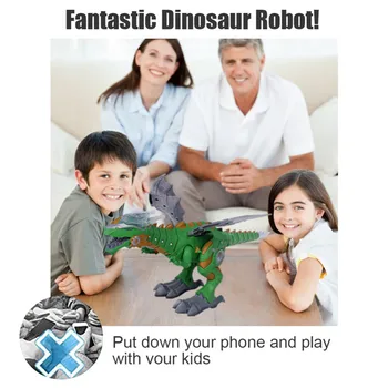 Didelio Dydžio Elektros Žaislas Pėsčiomis Purškimo Dinozaurų Robotas Su Šviesos, Garso Mechaninė Dinozaurai Modelis Žaislai Fantastinis Dizainas