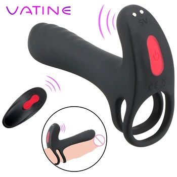 VATINE Klitorį Stimuliuoja Spenelius Massager Su Cockring Sekso Žaislų Pora Orgazmas Varpos Erekcija Ilgalaikis G-taško Vibratorius