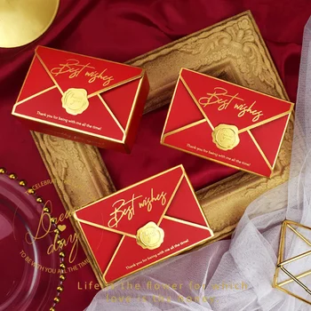 AVEBIEN 50pcs Retro red saldainių dėžutė vestuvių dovanų dėžutė pakuotės Partija Pasisako Dovana Svečiams Suvenyrus Paketas dėžės 2020 Naujas