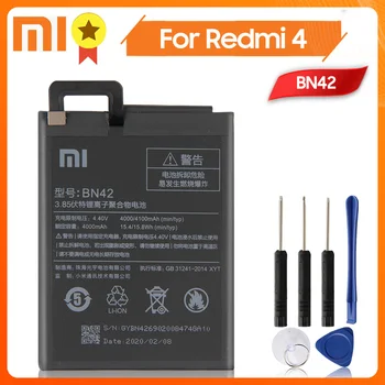 Xiao Mi Xiaomi Mi BN42 Telefono Baterija Xiao mi Redmi 4 Hongmi4 Redrice 4 Standartinės Versijos 4000mAh Originalus Akumuliatorius + Įrankio