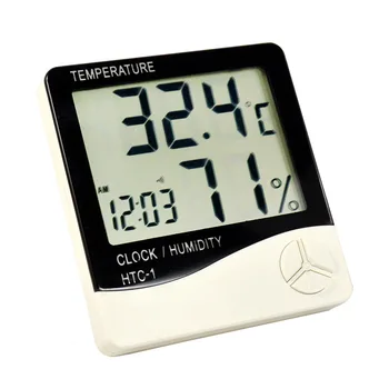 1 Vnt Patalpų Namuose Termometras Skaitmeninis LCD Drėgmėmačiu Temperatūros, Drėgmės Matuoklis, Laikrodis