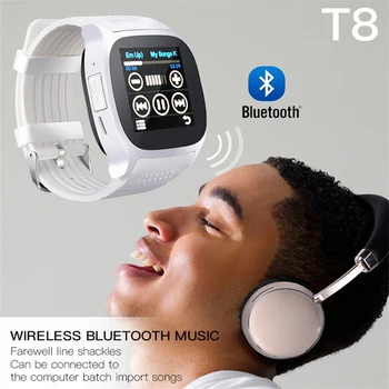 T8 Smart Žiūrėti 1.56 Colių Led Kvadratinių Sim Kortelės Vyrų Bluetooth 