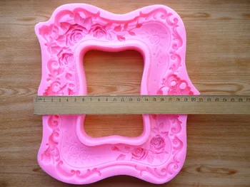 Graži rožė, rėmo formos silikono 3D pelėsių virtuvės restoranas non-stick tortas papuoštas minkšti saldainiai muilo forma