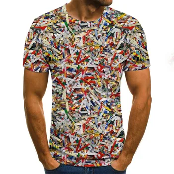 Trimatis laišką graphicT-marškinėliai atsitiktinis Harajuku viršūnes vyrų wommen3D T-shirt vasaros marškinėliai plius dydis 6xl Juokingi marškinėliai