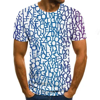 Trimatis laišką graphicT-marškinėliai atsitiktinis Harajuku viršūnes vyrų wommen3D T-shirt vasaros marškinėliai plius dydis 6xl Juokingi marškinėliai