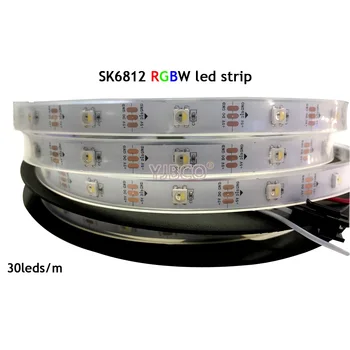 DC5V 1m/4m/5m SK6812 (panašiai ws2812b) 4 spalva 1 RGBW+NW/CW/WW led šviesos juostelės 30/60/144 led/m IP30/IP67 adresuojamo