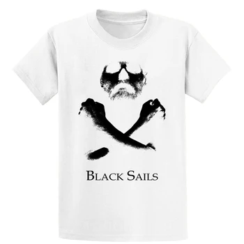Juodos Burės Piratai Tv Šou t shirt Dizainas Saulės Apranga Kostiumas Vasaros Stiliaus virš dydis S-5XL marškinėliai, Patogūs marškinėliai