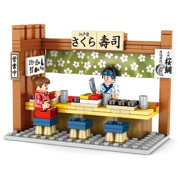 Japonijos Miestas Maisto Makaronų Sushi Shop Parduotuvėje Plytų Street View 
