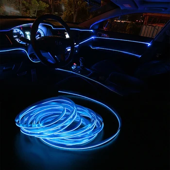 EL Viela Automobilių Neon LED Šviesos Apdailos Juostelės galiniu langu, Aplinkos Šviesos Volkswagen POLO Golf 5 6 7 Passat B5 B6, Bora MK5 Tiguan