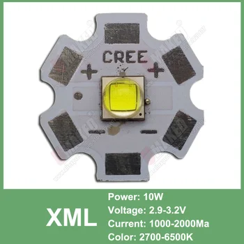 3W 5W 10W CREE XML XPE XPG XTE LED Šiltai whtie, BALTA RGB High Power LED chip apie 20mm PCB
