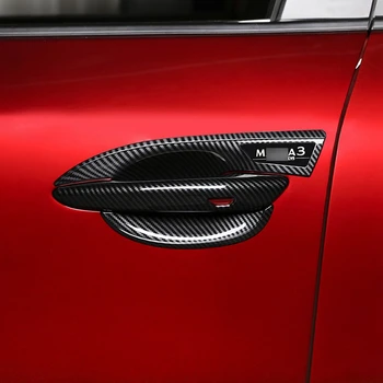 Už Mazda 3 Axela 2020 2021 ABS Anglies Pluošto Išorės Automobilis Durų Rankena Dubenėlį, Padengti Apdailos Apdailos Rėmelis Automobilio Optikos Reikmenys