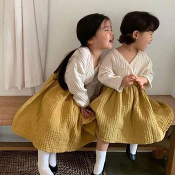 2020 M. Pavasarį Baby Girl Princesė Dress Bamblys Mergina Atsitiktinis Lino Suknelė Baby Girl Drabužiai Vaikams, Suknelės, Šaliai