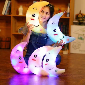 Šviesos Pagalvę Žėrintis Spalvinga LED Šviesos Žaislai, Minkšti Kimštiniai Pliušas Pagalvės