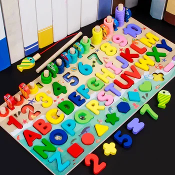 Vaikams Žaislai Montessori Ugdymo Mediniai Žaislai, Geometrinės Formos Pažinimo Žaislai, Dėlionės Matematikos Žaislai Anksti Švietimo Žaislai Vaikams