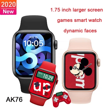 2020 Naują Atvykimo AK76 Smart Watch Moterys Vyrai Žaidimai SmartWatch 
