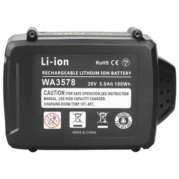 Li-ion įrankio baterija Worx 20V 5.0 Ah 100Wh WX027 WG151 WG154 WG155 WG890 WA3511 WA3512 WA3520 WA3525 WA3578 WA3575