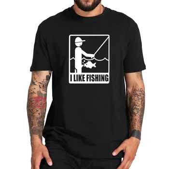 Žvejybos Grafinis Marškinėlius Juokinga Laišką aš, Pavyzdžiui, Žvejybos Spausdinti Tees Vyrų Humoro Šukuotinės Medvilnės Trumpos Rankovės ES Dydis Homme
